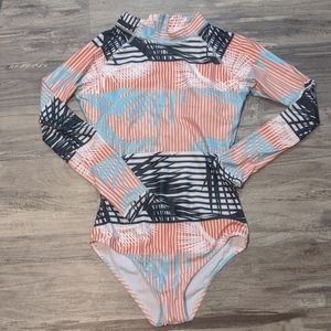 Adult one piece bathing suit with sleeves size S